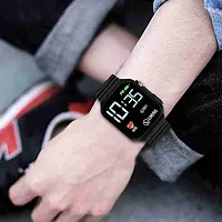 Trending Ultra Led Sqaure Dial High Quality Silicone Strap For Kids Digital Watch - For Boys  Girls Ultra Led (Black)-thumb2