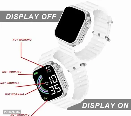 Trending Ultra Led Sqaure Dial High Quality Silicone Strap For Kids Digital Watch - For Boys  Girls Ultra Led (Black)-thumb4