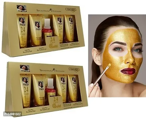 PROFESSIONAL SHAHNAZ HUSSAIN GOLD FACIAL KIT PACK OF 02-thumb0