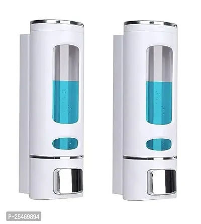 Pack of 2 Cylindrical Wall Mounted Liquid/Hand Wash, Office Bathroom  Kitchen Sink(ABS) 400 ml Gel, Loti