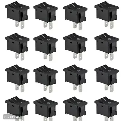 Mini Rocker Switch Complete Black Two Pin SPST ON-OFF 250V (Pack of 16)