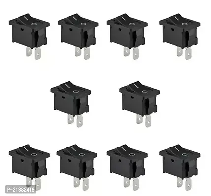 Mini Rocker Switch Complete Black Two Pin SPST ON-OFF 250V (Pack of 10)-thumb0