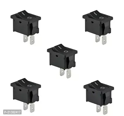 Mini Rocker Switch Complete Black Two Pin SPST ON-OFF 250V (Pack of 5)
