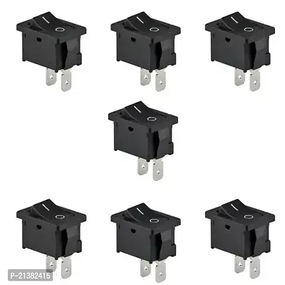 Mini Rocker Switch Complete Black Two Pin SPST ON-OFF 250V (Pack of 7)