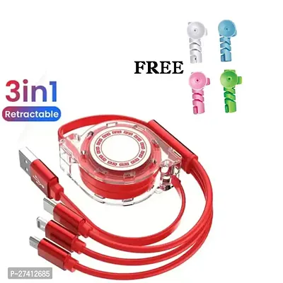 3 in 1 Multi USB Retractable Charging Cable (Type-C Lightning  Micro)