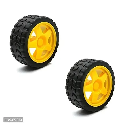 65mmX28mm Robotic Rubber Tyre Wheel for BO Motors ( pack of 2)