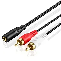 3.5mm Female Stereo Jack To 2 Rca Male Plugs Cable-thumb2