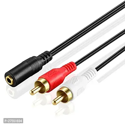 3.5mm Female Stereo Jack To 2 Rca Male Plugs Cable-thumb3