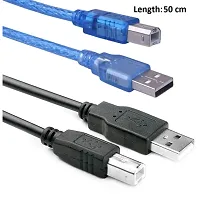 Arduino USB Cable (A to B) BlueBlack - 20inch50cm( PACK OF 2 )-thumb1