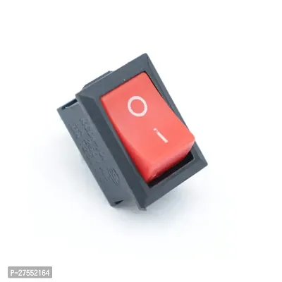 Mini Rocker Switch Red + Black(BG) 2 Pin SPST ON-OFF 250V ( PACK OF 5 )-thumb0