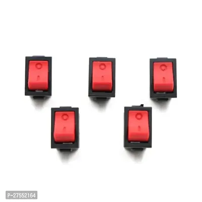 Mini Rocker Switch Red + Black(BG) 2 Pin SPST ON-OFF 250V ( PACK OF 5 )-thumb2