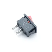 Mini Rocker Switch Red + Black(BG) 2 Pin SPST ON-OFF 250V ( PACK OF 5 )-thumb2