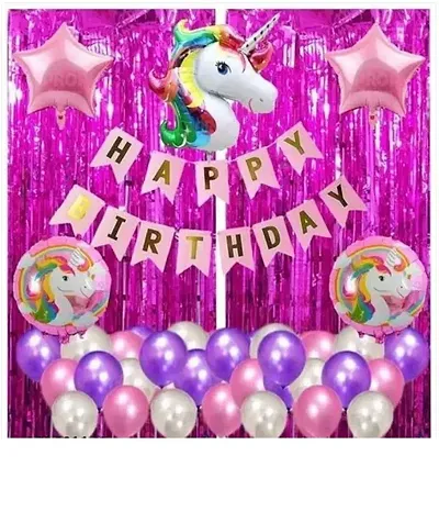 Unicorn theme birthday decoration kit