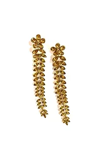 STREE LOOK Stud Earring for Women's and Girls | Gold plated Flower with Leaves drops Fancy Stud Earring | Modern , Western , Dangle Earring for Women's-thumb3