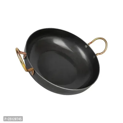 MY STORE 8 Inch Iron Kadhai | Gas Stove Ready | Crafted from Pure Natural Iron | 1.2 L Authentic Indian Cooking Kadhai for Kitchen!-thumb0