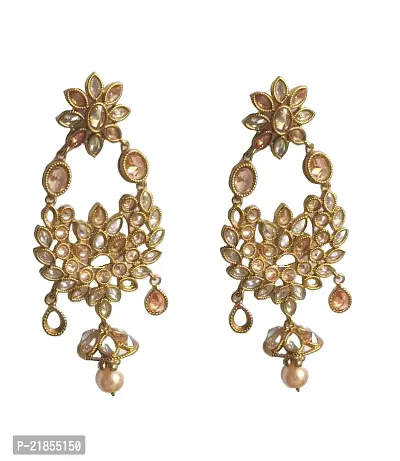 Earring for woman  Girls Kundan Design (silver Gem Earring) earrings pearl Earrings-thumb0