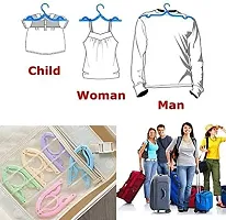 Portable Folding Clothes Hangers for Wardrobes, Travel Accessories Foldable Clothes Hangers, Drying Rack for Travel Outdoor, Space Saving Multifunctional Adult Child Non-slip Travel Hangers Pack of 5(Multicolor)-thumb2