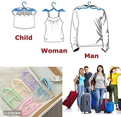 Portable Folding Clothes Hangers for Wardrobes, Travel Accessories Foldable Clothes Hangers, Drying Rack for Travel Outdoor, Space Saving Multifunctional Adult Child Non-slip Travel Hangers Pack of 5(Multicolor)-thumb3