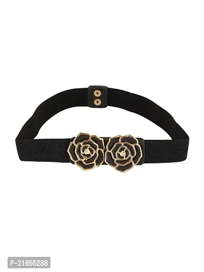 Stretchable Fabric Waist Belt for Women Dresses Round Shaped Design Stretchy Ladies Belt for Saree Girls Jeans - Free Size(Pack of 1)