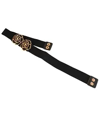 Stretchable Fabric Waist Belt for Women Dresses Round Shaped Design Stretchy Ladies Belt for Saree Girls Jeans - Free Size(Pack of 1)-thumb1