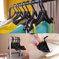 Portable Folding Cloths Hangers for Wardrobes  Travel (Pack of 4 Multicolor)-thumb1