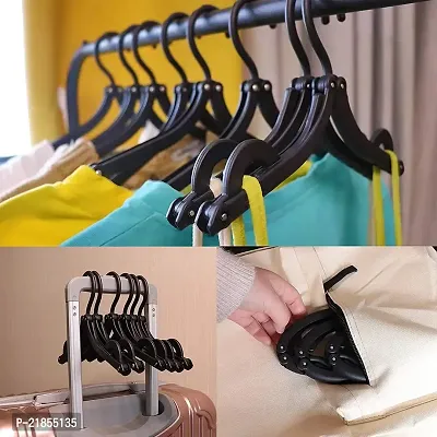 Portable Folding Cloths Hangers for Wardrobes  Travel (Pack of 4 Multicolor)-thumb2
