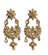 Earring for woman  Girls Kundan Design (silver Gem Earring) earrings pearl Earrings-thumb1