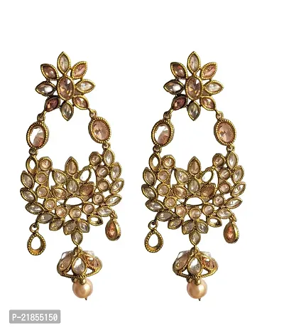 Earring for woman  Girls Kundan Design (silver Gem Earring) earrings pearl Earrings-thumb2