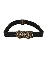 Stretchable Fabric Waist Belt for Women Dresses Round Shaped Design Stretchy Ladies Belt for Saree Girls Jeans - Free Size(Pack of 1)-thumb2