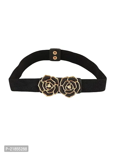 Stretchable Fabric Waist Belt for Women Dresses Round Shaped Design Stretchy Ladies Belt for Saree Girls Jeans - Free Size(Pack of 1)-thumb3