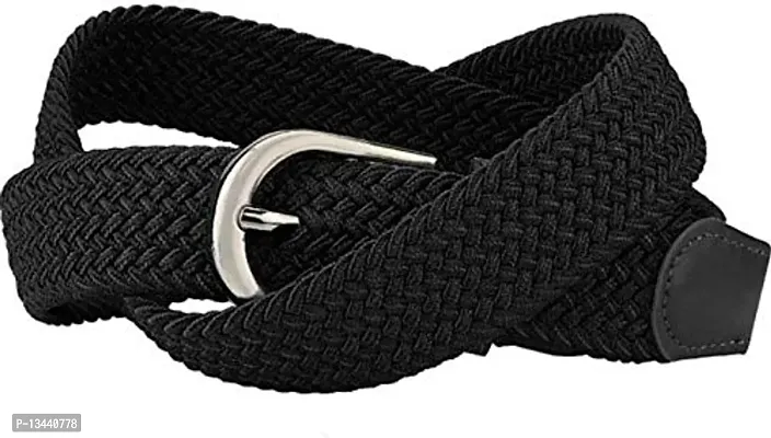 Stretchable Black Belt for Women (Pack of 1)by Lka-thumb2