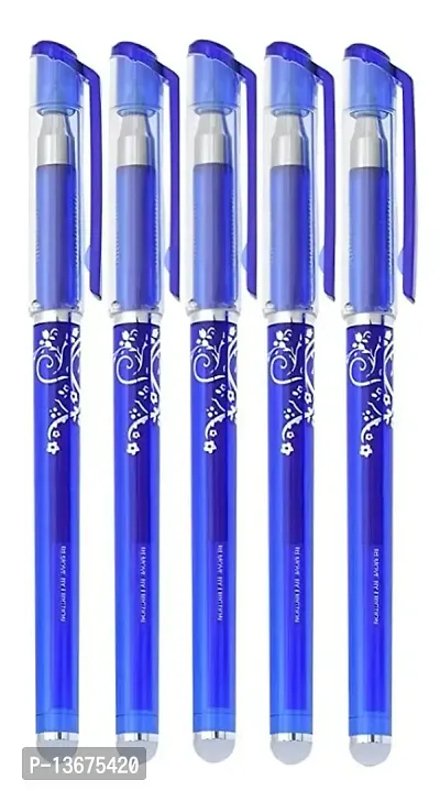 Blue Ink Erasable Gel Pen Set with attached Magic Wipe Eraser(Pack of 5)