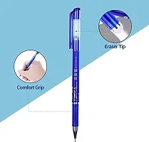 Blue Ink Erasable Gel Pen Set with attached Magic Wipe Eraser(Pack of 5)-thumb1