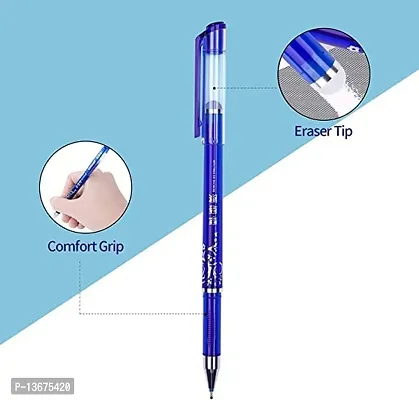 Blue Ink Erasable Gel Pen Set with attached Magic Wipe Eraser(Pack of 5)-thumb2