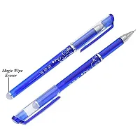 Blue Ink Erasable Gel Pen Set with attached Magic Wipe Eraser(Pack of 5)-thumb2