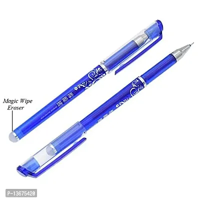 Blue Ink Erasable Gel Pen Set with attached Magic Wipe Eraser(Pack of 5)-thumb3