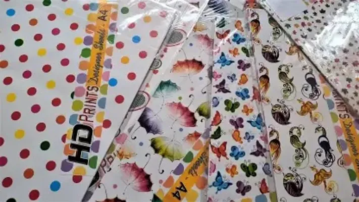 Designer  Craft Paper With Random Color  Styles(10 Pc)