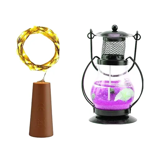 Lantern Candle for Diwali and Home Deacute;cor Candles/Lantern with Cork Light(Pack of 2)