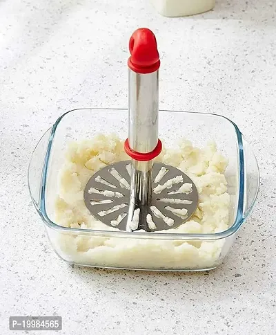 Combo of Silicone Spatula  Butter Brush and Potato,Pav Bhaji Masher Kitchen Tool Set (Pack of 3, Multicolour)-thumb2