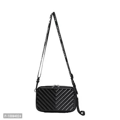 Stylish Black Acrylic Solid Sling Bags For Women-thumb0