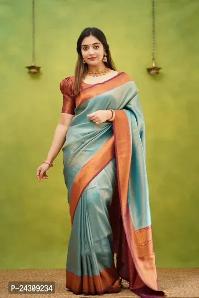 Elegant Banarasi Silk Saree with Blouse Piece For Women
