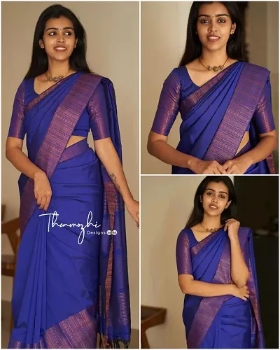 Must Have Art Silk Saree with Blouse piece 