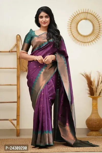 Elegant Banarasi Silk Saree with Blouse Piece For Women