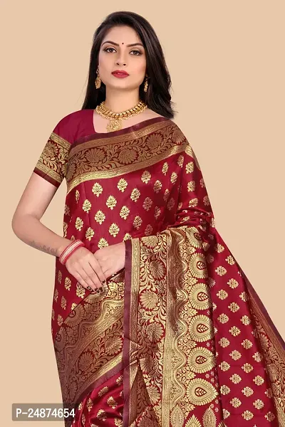 Classic Silk Blend Saree with Blouse piece for women-thumb3