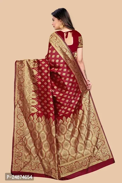 Classic Silk Blend Saree with Blouse piece for women-thumb4