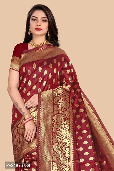 Classic Silk Blend Saree with Blouse piece for women-thumb2