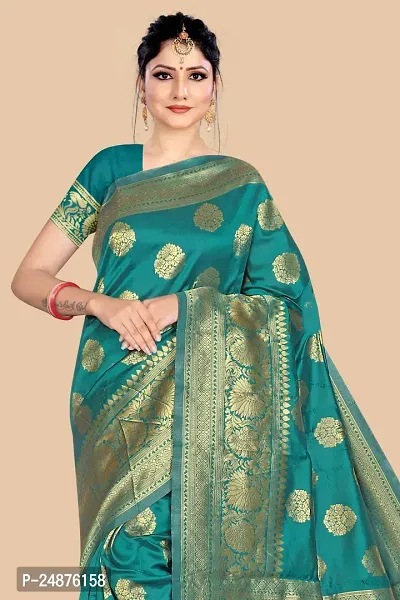 Women Silk Blend Saree With Blouse Piece-thumb5