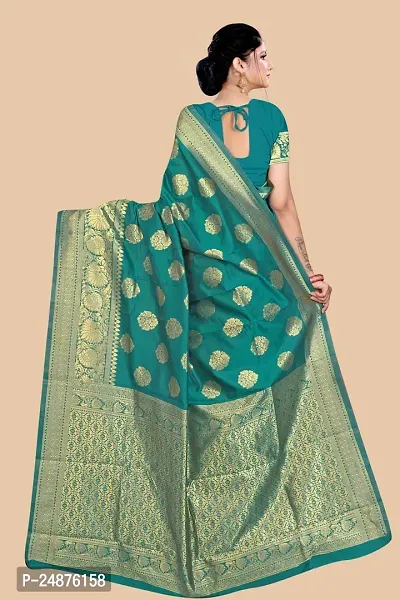 Women Silk Blend Saree With Blouse Piece-thumb2