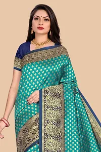 Women's Unveiling Elegance Banarasi Jacquard Saree with Unstitched Blouse-thumb2