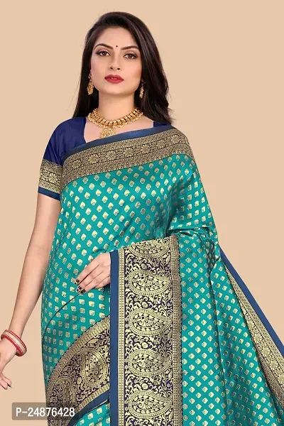 Women's Unveiling Elegance Banarasi Jacquard Saree with Unstitched Blouse-thumb3